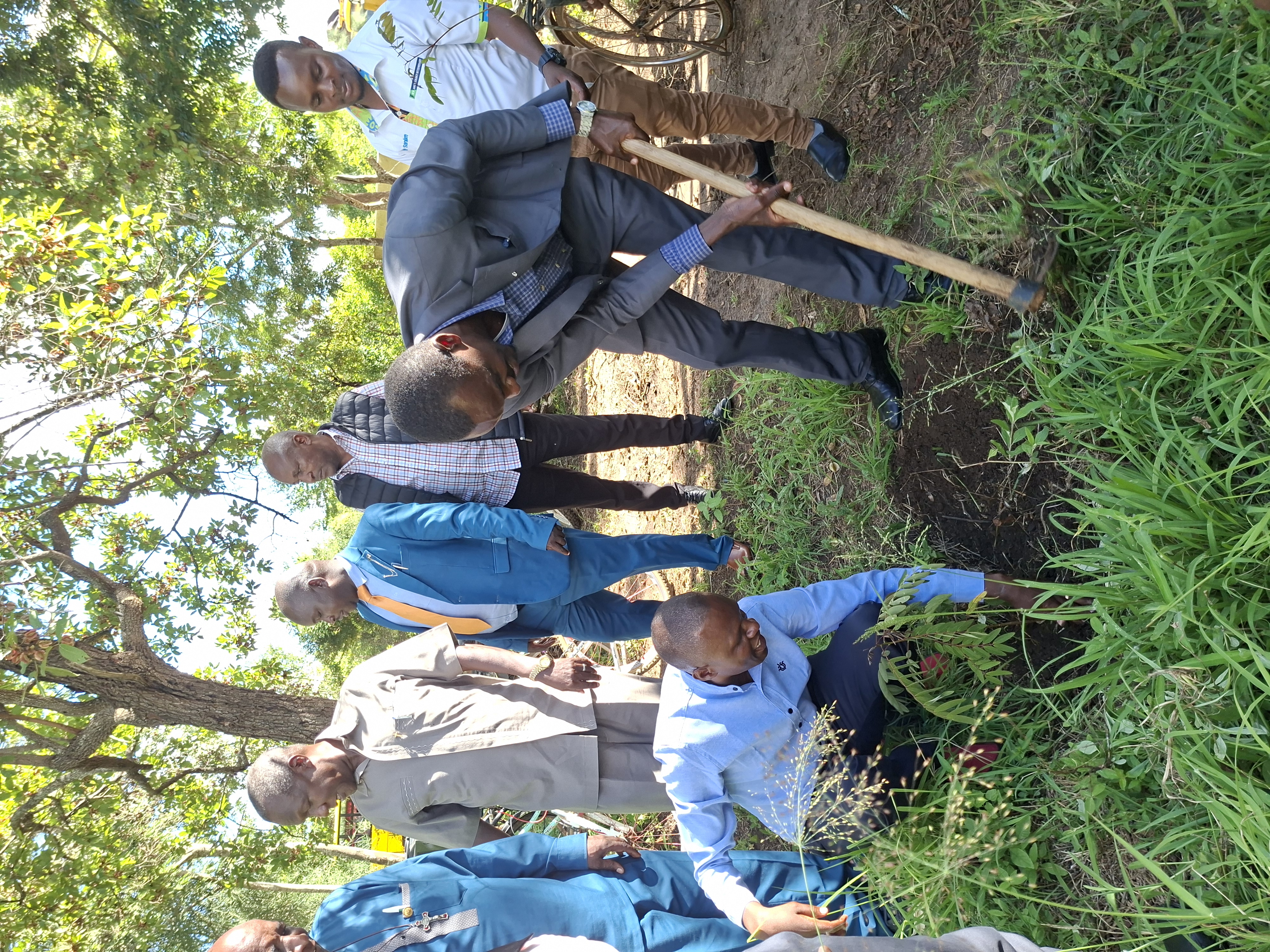 Officials participating in the instutional greening exercise. 